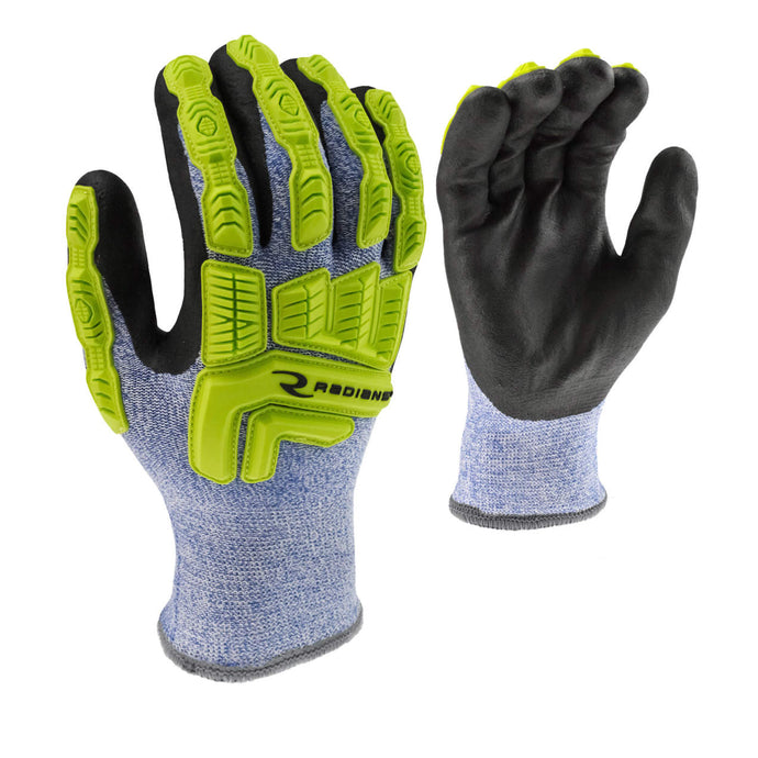 Glove Radians Winter Lined Cut 5 Impact - Blue and Yellow
