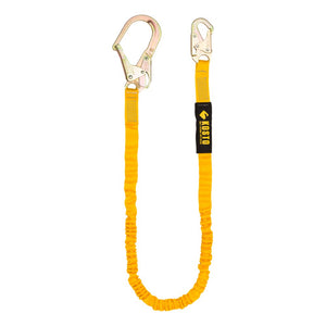6 Foot Lanyard with Scaffold Hook and Carabiner - Kosto - Yellow